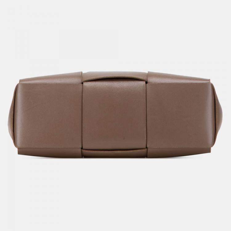Pre Owned Bottega Veneta Brown Medium Nappa Maxi Intrecciato Arco Tote