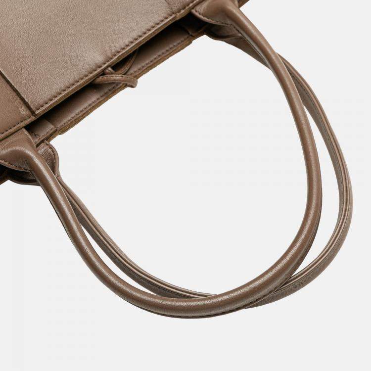 Pre Owned Bottega Veneta Brown Medium Nappa Maxi Intrecciato Arco Tote