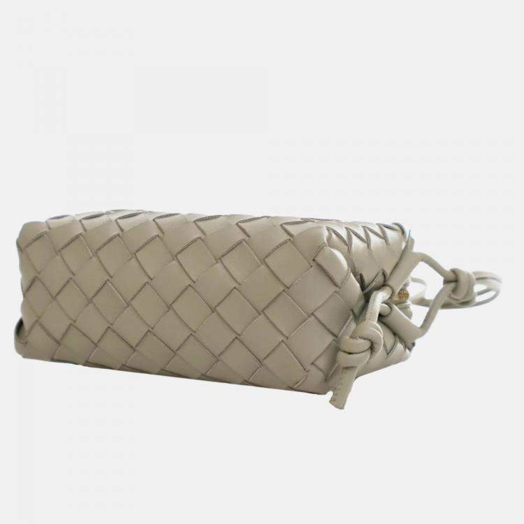 Pre Owned Bottega Veneta Green Mini Lambskin Intrecciato Loop Camera Bag