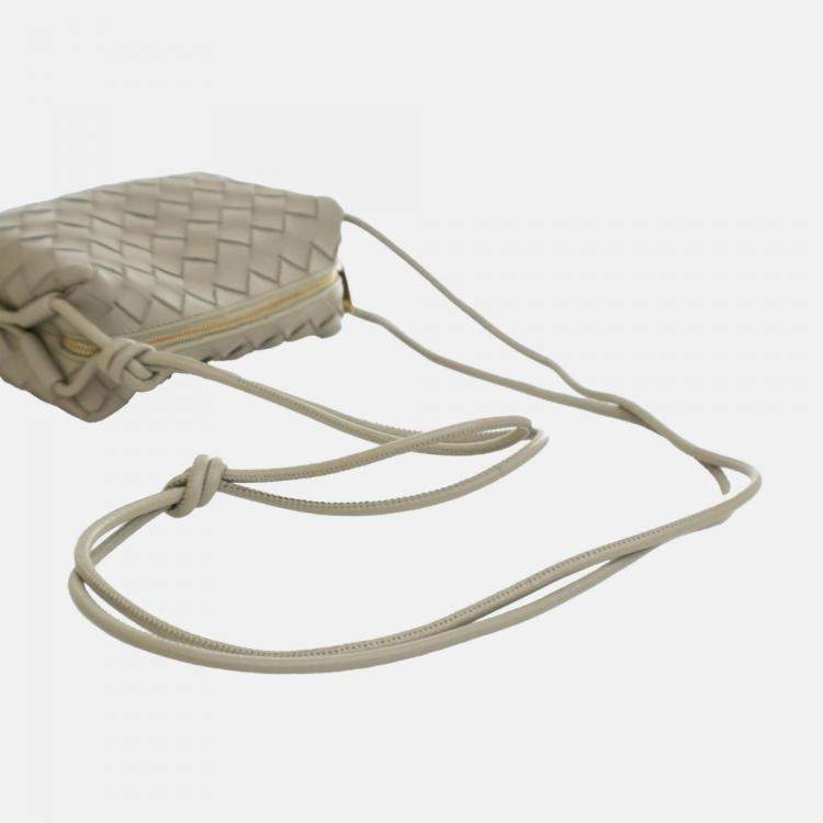 Pre Owned Bottega Veneta Green Mini Lambskin Intrecciato Loop Camera Bag