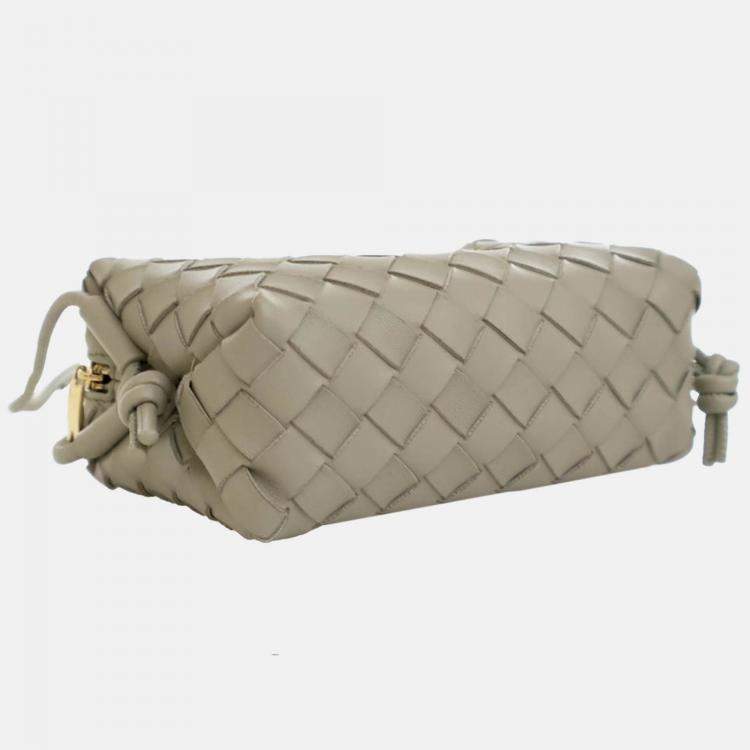 Pre Owned Bottega Veneta Green Mini Lambskin Intrecciato Loop Camera Bag