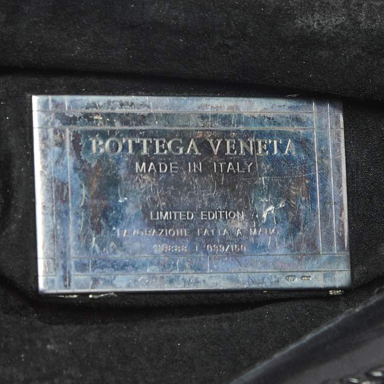 Pre Owned Bottega Veneta Black Braided Leather Limited Edition 039/150 Shoulder Bag
