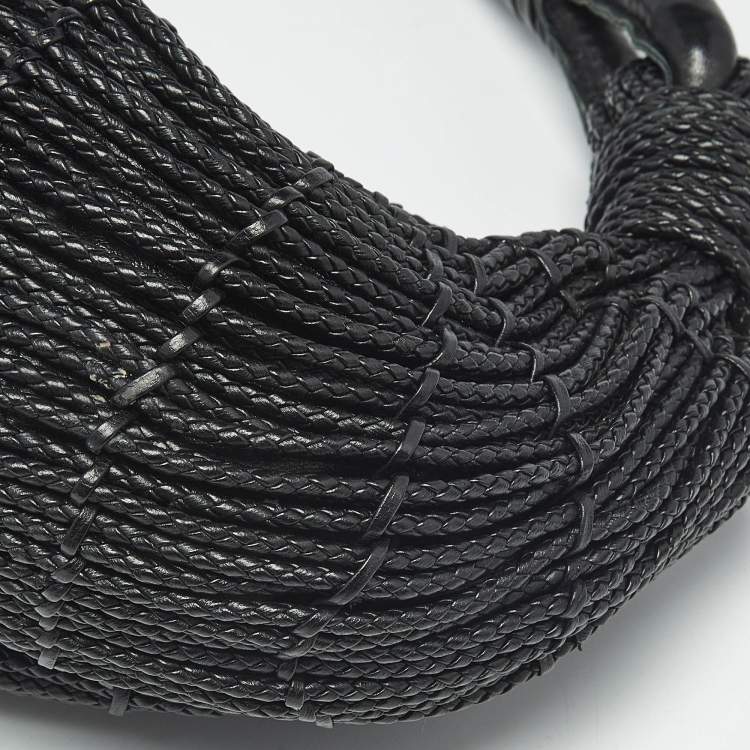 Pre Owned Bottega Veneta Black Braided Leather Limited Edition 039/150 Shoulder Bag