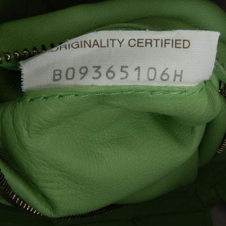 Pre Owned Bottega Veneta Green Nappa Intrecciato Cassette Crossbody