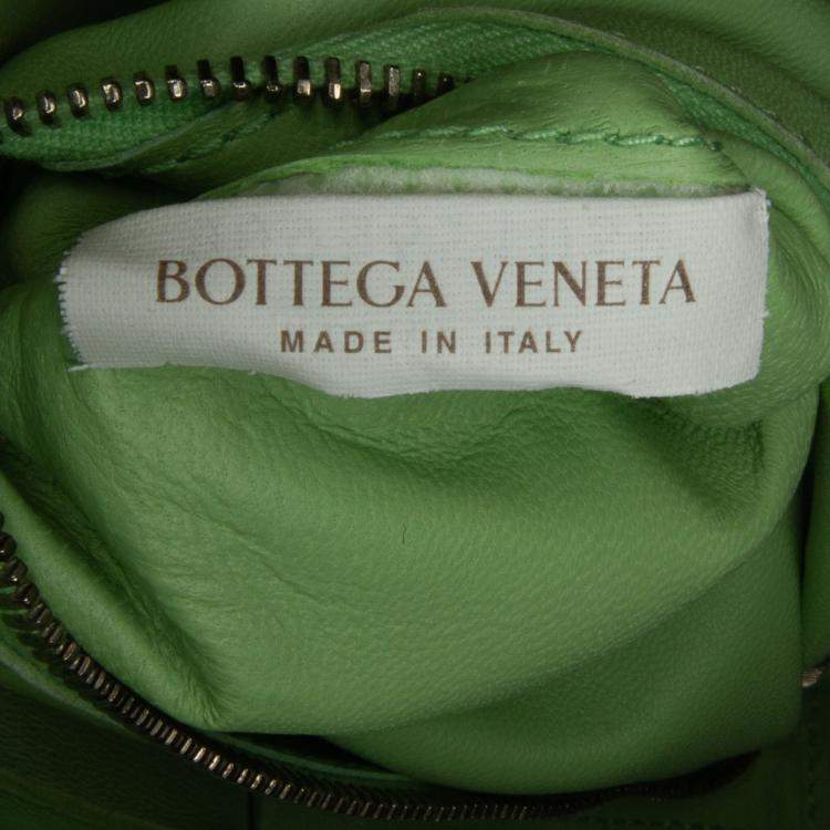 Pre Owned Bottega Veneta Green Nappa Intrecciato Cassette Crossbody