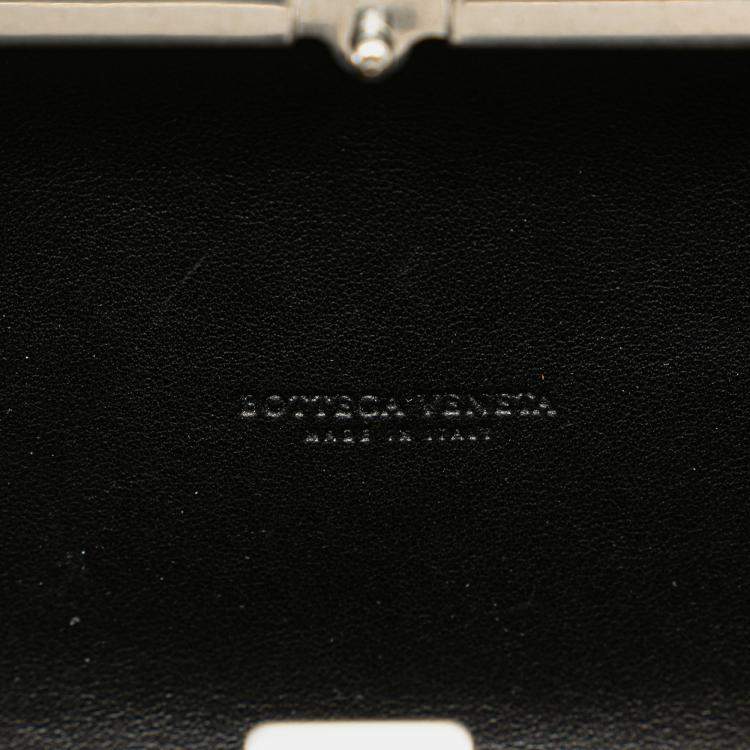 Pre Owned Bottega Veneta Black Spazzolato Intrecciato Box Messenger Bag