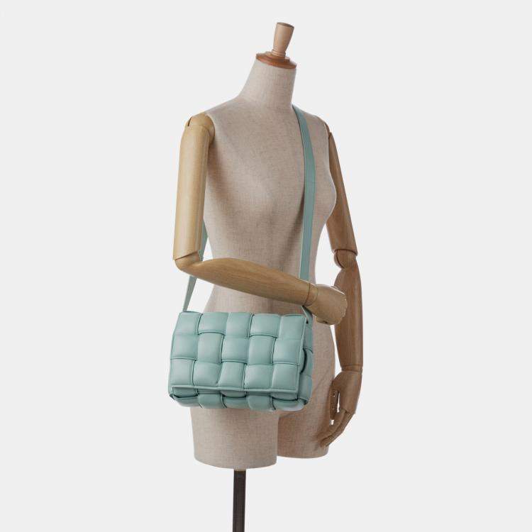Pre Owned Bottega Veneta Blue Nappa Intrecciato Padded Cassette Crossbody