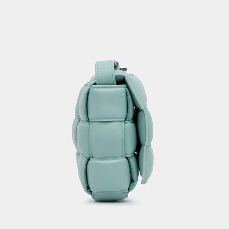 Pre Owned Bottega Veneta Blue Nappa Intrecciato Padded Cassette Crossbody