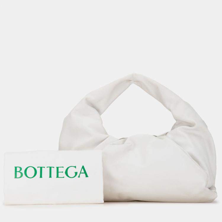 Pre Owned Bottega Veneta White Lambskin The Shoulder Pouch