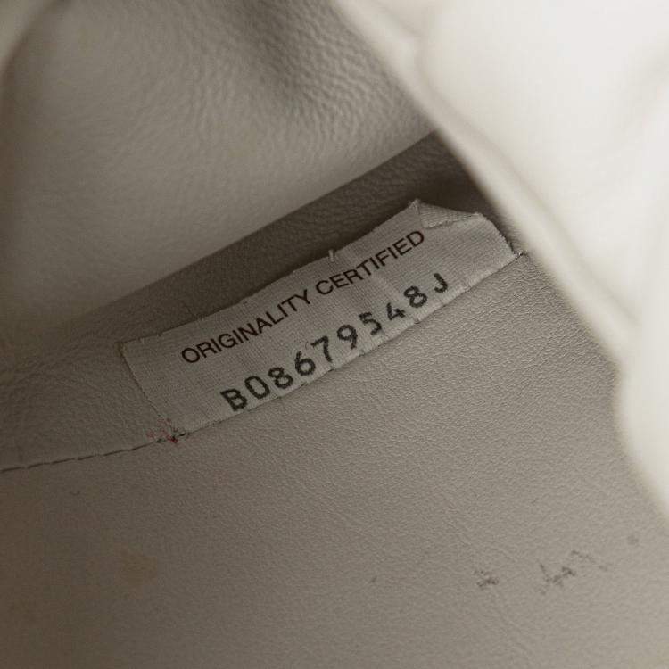 Pre Owned Bottega Veneta White Lambskin The Shoulder Pouch