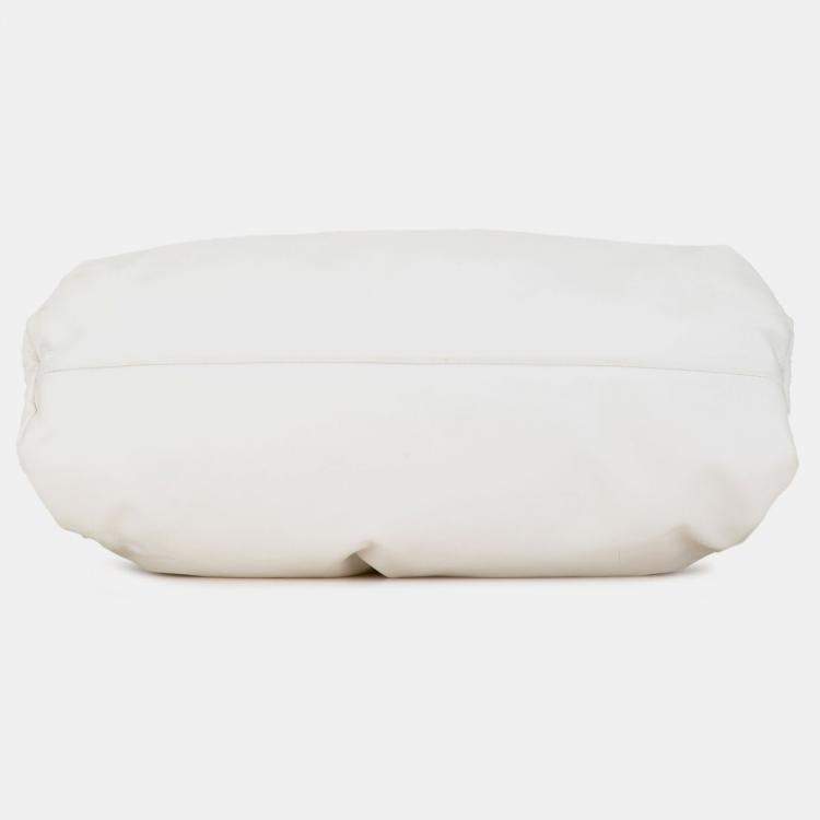 Pre Owned Bottega Veneta White Lambskin The Shoulder Pouch