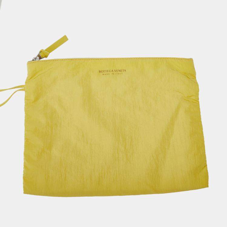 Pre Owned Bottega Veneta Yellow Nappa Maxi Intrecciato Cassette Tote