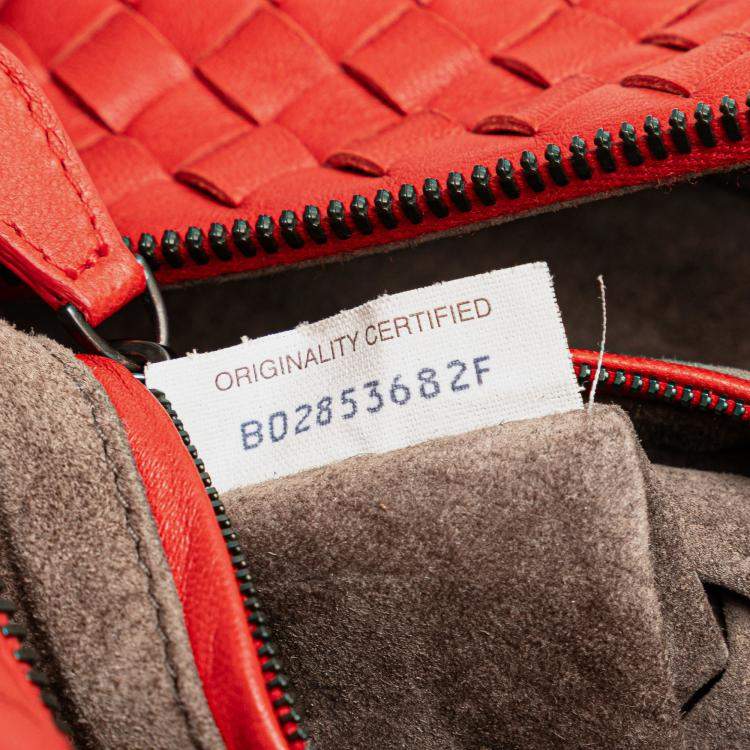 Pre Owned Bottega Veneta Red Nappa Intrecciato Brick Tote
