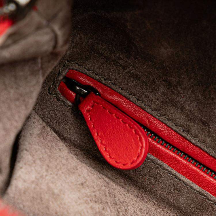Pre Owned Bottega Veneta Red Nappa Intrecciato Brick Tote
