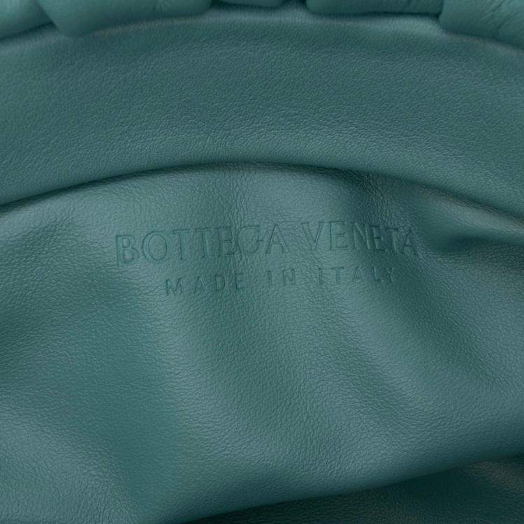Pre Owned Bottega Veneta Blue Lambskin Chain Pouch