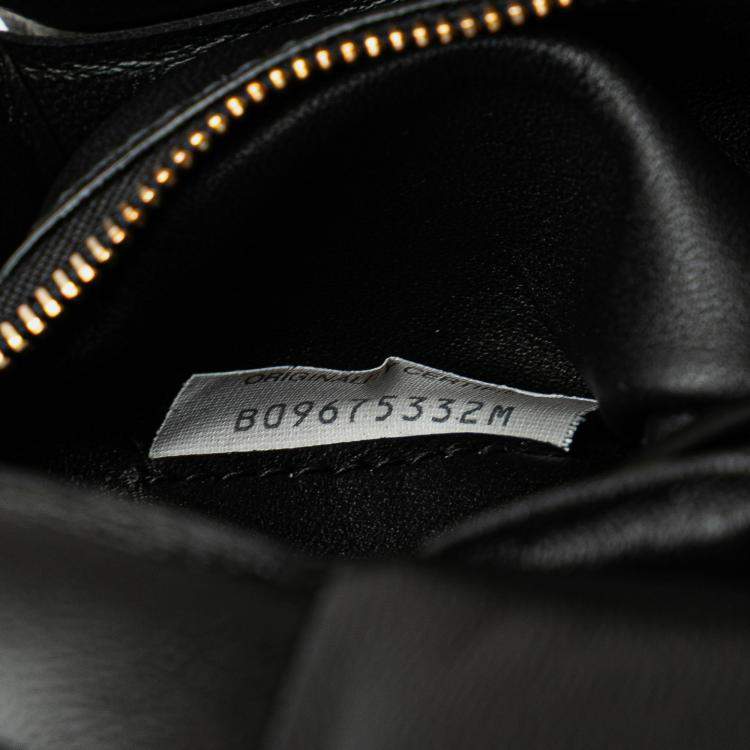 Pre Owned Bottega Veneta Black Nappa Intrecciato Padded Chain Cassette Satchel
