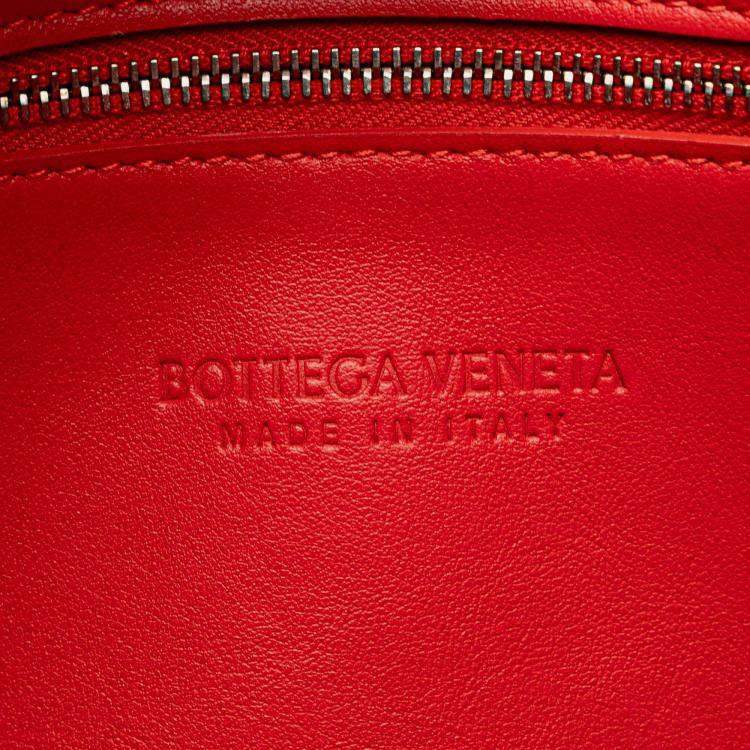 Pre Owned Bottega Veneta Red Nappa Intrecciato Crossbody