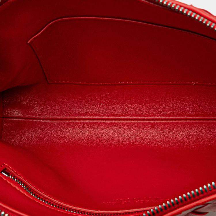 Pre Owned Bottega Veneta Red Nappa Intrecciato Crossbody