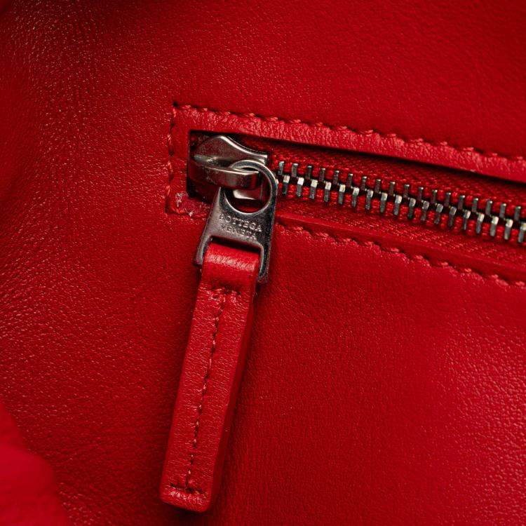 Pre Owned Bottega Veneta Red Nappa Intrecciato Crossbody