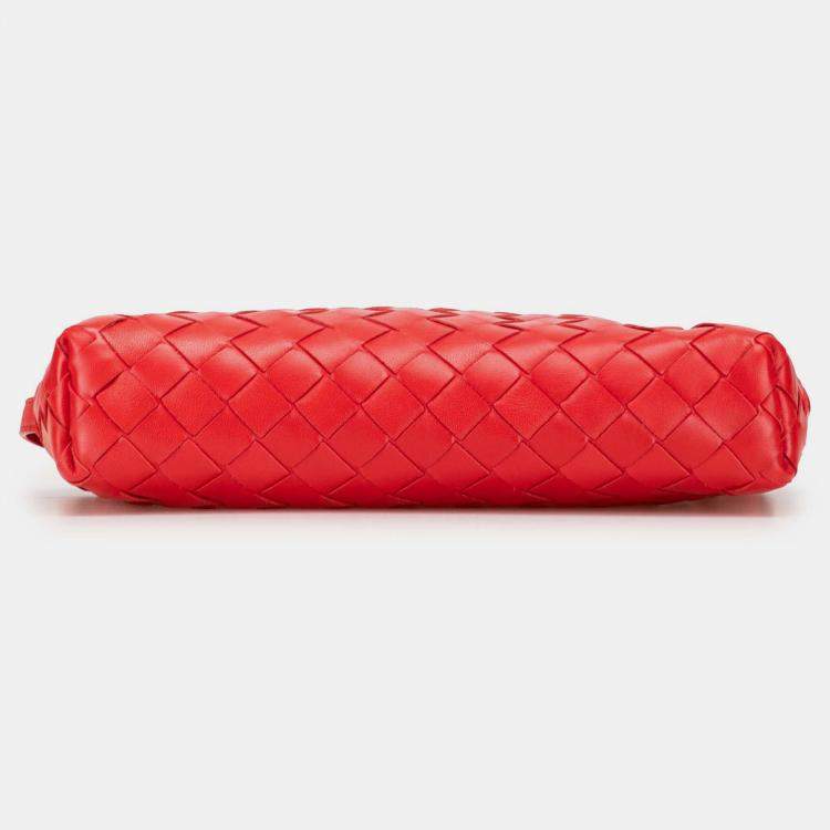 Pre Owned Bottega Veneta Red Nappa Intrecciato Crossbody