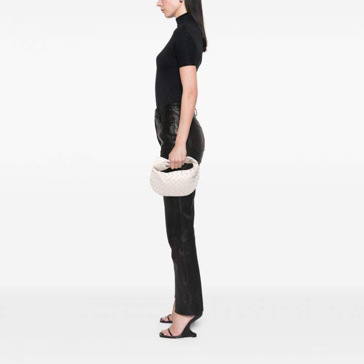 Pre Owned Bottega Veneta White Mini Nappa Intrecciato Jodie