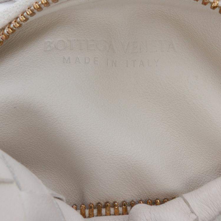 Pre Owned Bottega Veneta White Mini Nappa Intrecciato Jodie