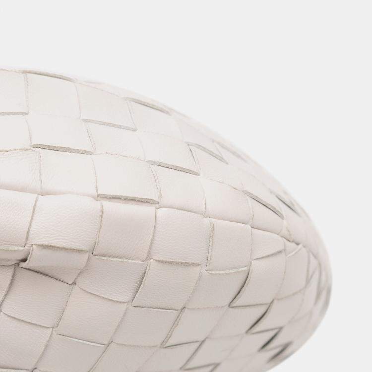 Pre Owned Bottega Veneta White Mini Nappa Intrecciato Jodie