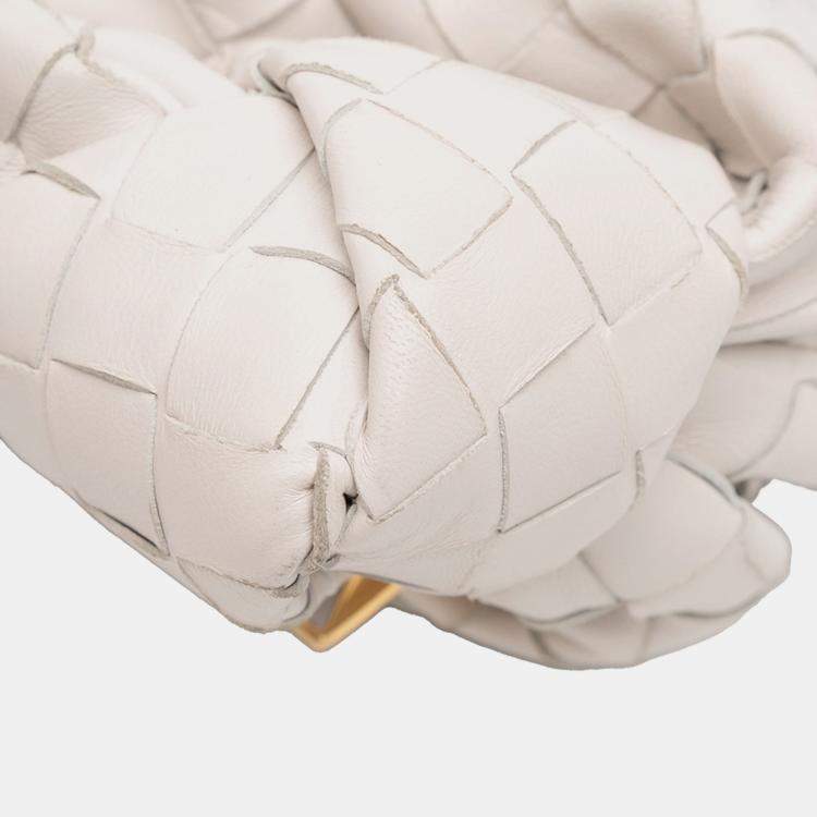 Pre Owned Bottega Veneta White Mini Nappa Intrecciato Jodie