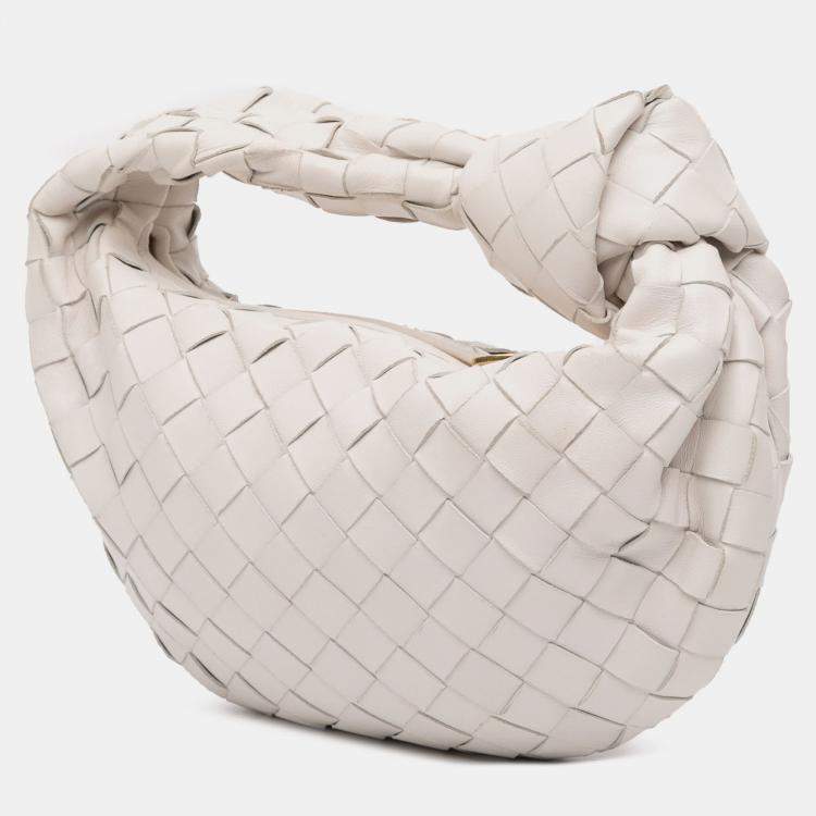 Pre Owned Bottega Veneta White Mini Nappa Intrecciato Jodie