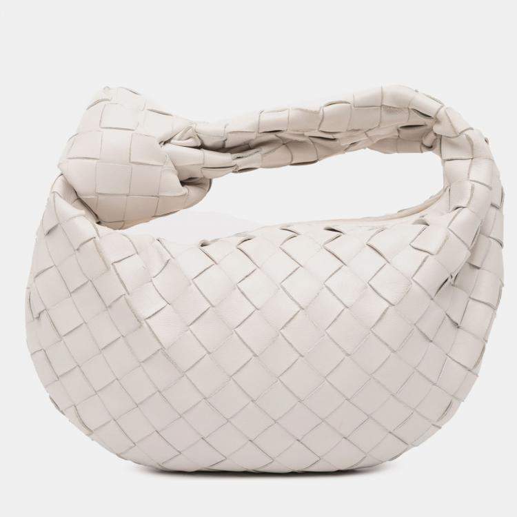 Pre Owned Bottega Veneta White Mini Nappa Intrecciato Jodie