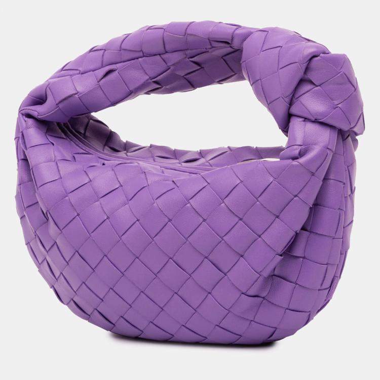 Pre Owned Bottega Veneta Purple Mini Nappa Intrecciato Jodie