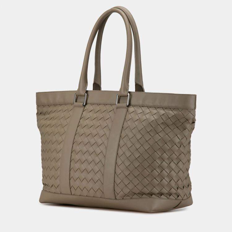 Pre Owned Bottega Veneta Brown Nappa Intrecciato Tote
