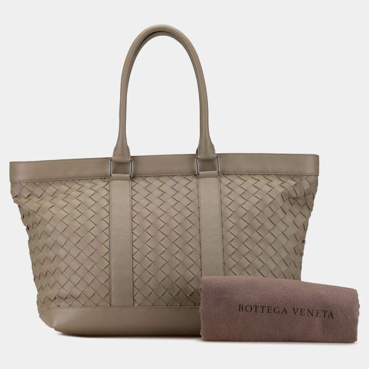 Pre Owned Bottega Veneta Brown Nappa Intrecciato Tote