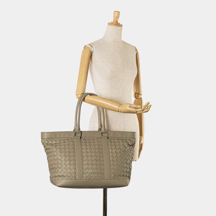 Pre Owned Bottega Veneta Brown Nappa Intrecciato Tote