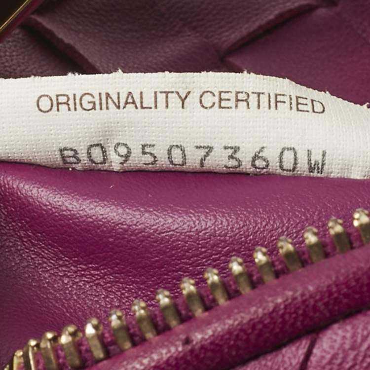 Pre Owned Bottega Veneta Dark Pink Intrecciato Leather Mini Jodie Hobo