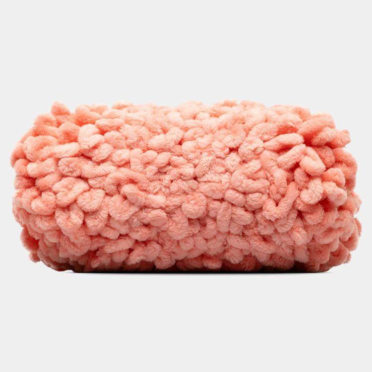 Pre Owned Bottega Veneta Pink Chenille The Mini Pouch Crossbody