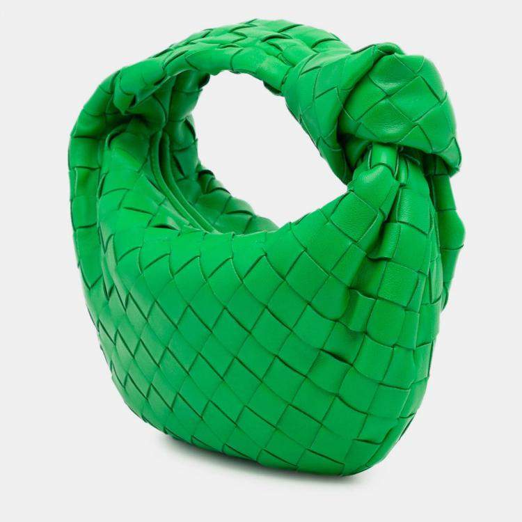 Pre Owned Bottega Veneta Green Mini Nappa Intrecciato Jodie