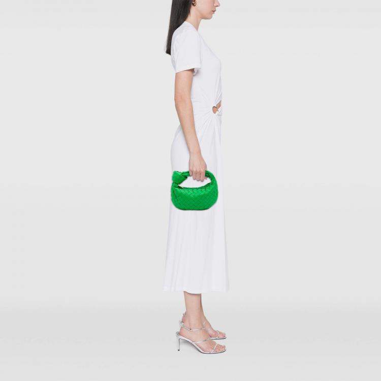 Pre Owned Bottega Veneta Green Mini Nappa Intrecciato Jodie