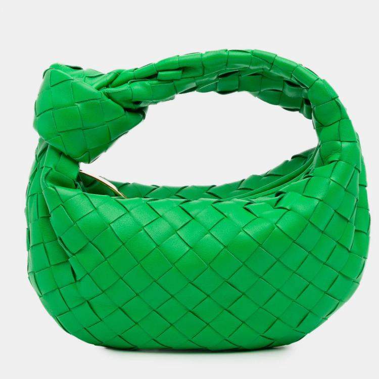 Pre Owned Bottega Veneta Green Mini Nappa Intrecciato Jodie