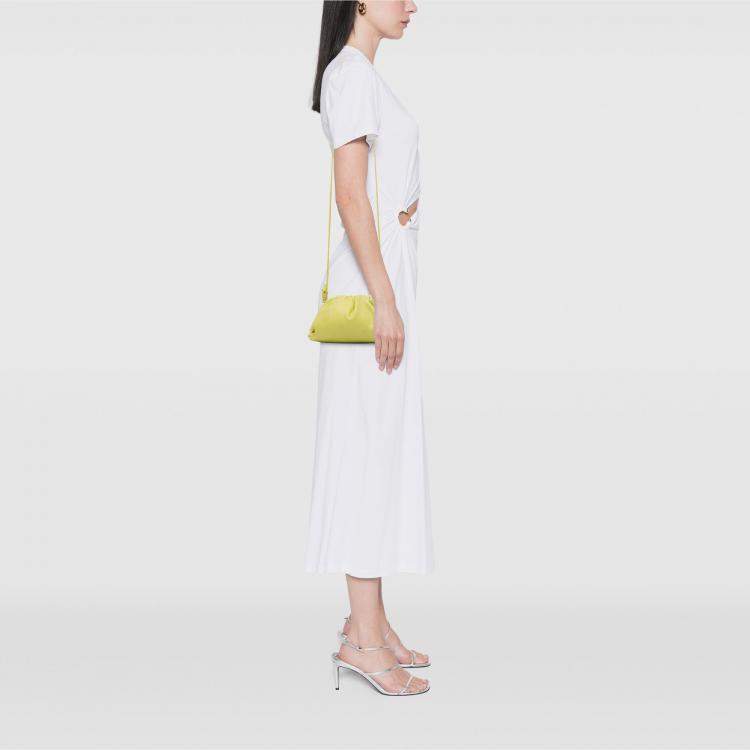 مملوكة مسبقًا Bottega Veneta Yellow Lambskin The Mini Pouch Crossbody