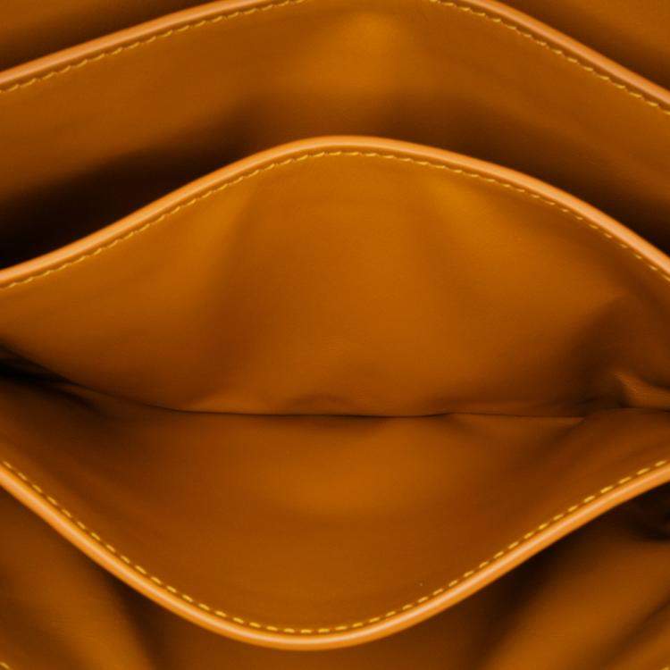 Pre Owned Bottega Veneta Brown Nappa Intrecciato Trio Pouch On Strap