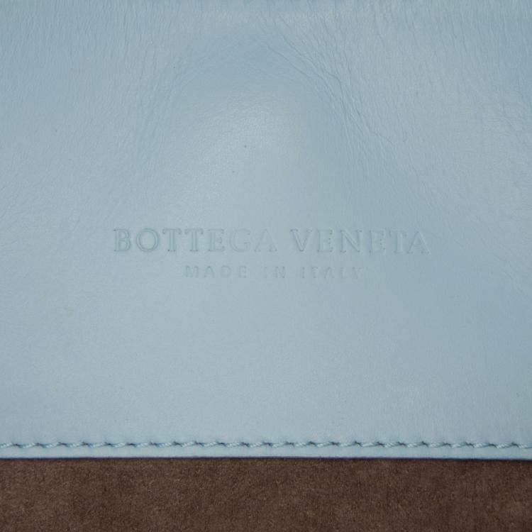 Pre Owned Bottega Veneta Blue Small Nappa Intrecciato Roma Satchel
