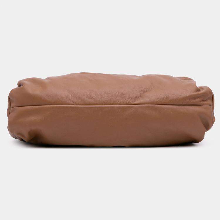 Pre Owned Bottega Veneta Brown Lambskin The Shoulder Pouch