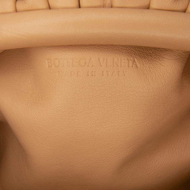Pre Owned Bottega Veneta Brown Lambskin The Mini Pouch Crossbody