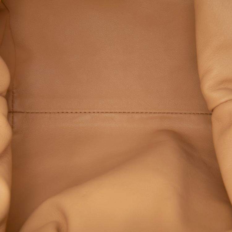 Pre Owned Bottega Veneta Brown Lambskin The Mini Pouch Crossbody