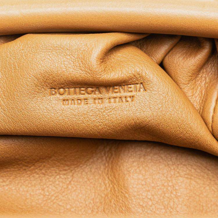 Pre Owned Bottega Veneta Brown Lambskin The Mini Pouch Crossbody