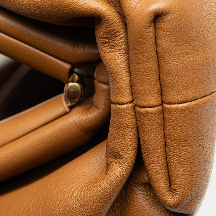 Pre Owned Bottega Veneta Brown Lambskin The Mini Pouch Crossbody