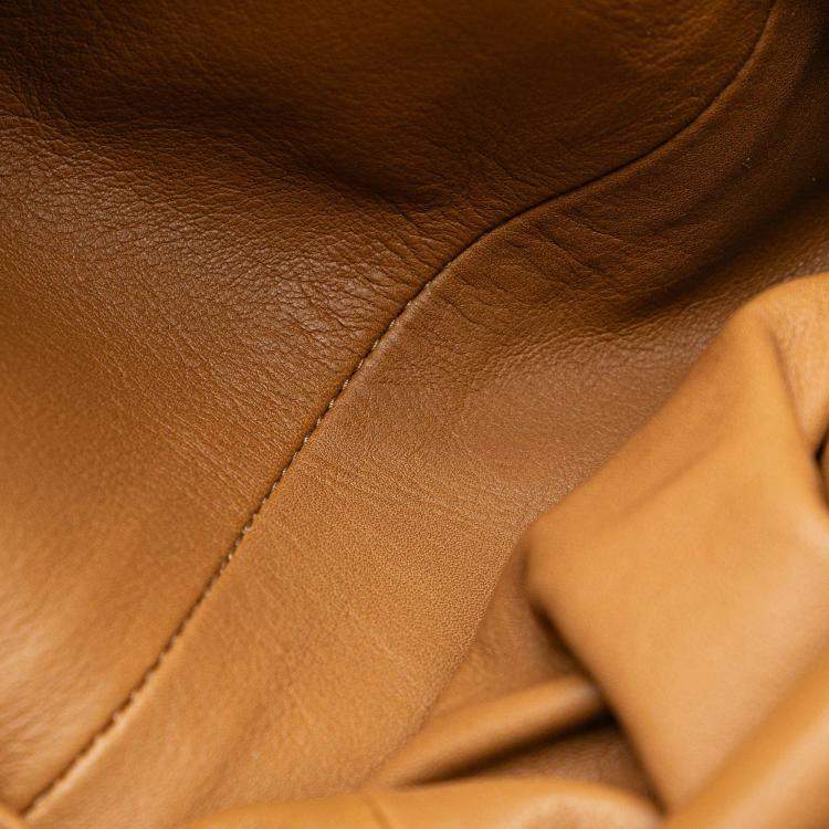 Pre Owned Bottega Veneta Brown Lambskin The Mini Pouch Crossbody