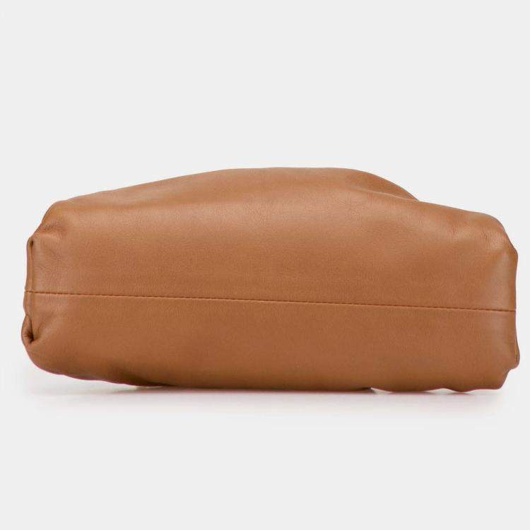 Pre Owned Bottega Veneta Brown Lambskin The Mini Pouch Crossbody