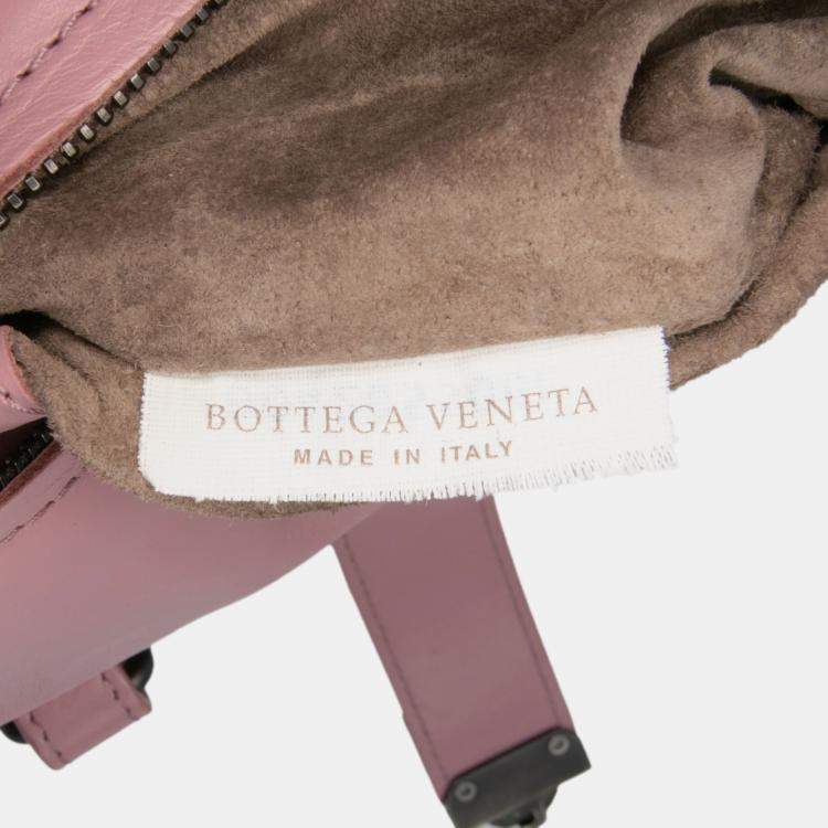 Pre Owned Bottega Veneta Pink Small Nappa Intrecciato Roma Satchel
